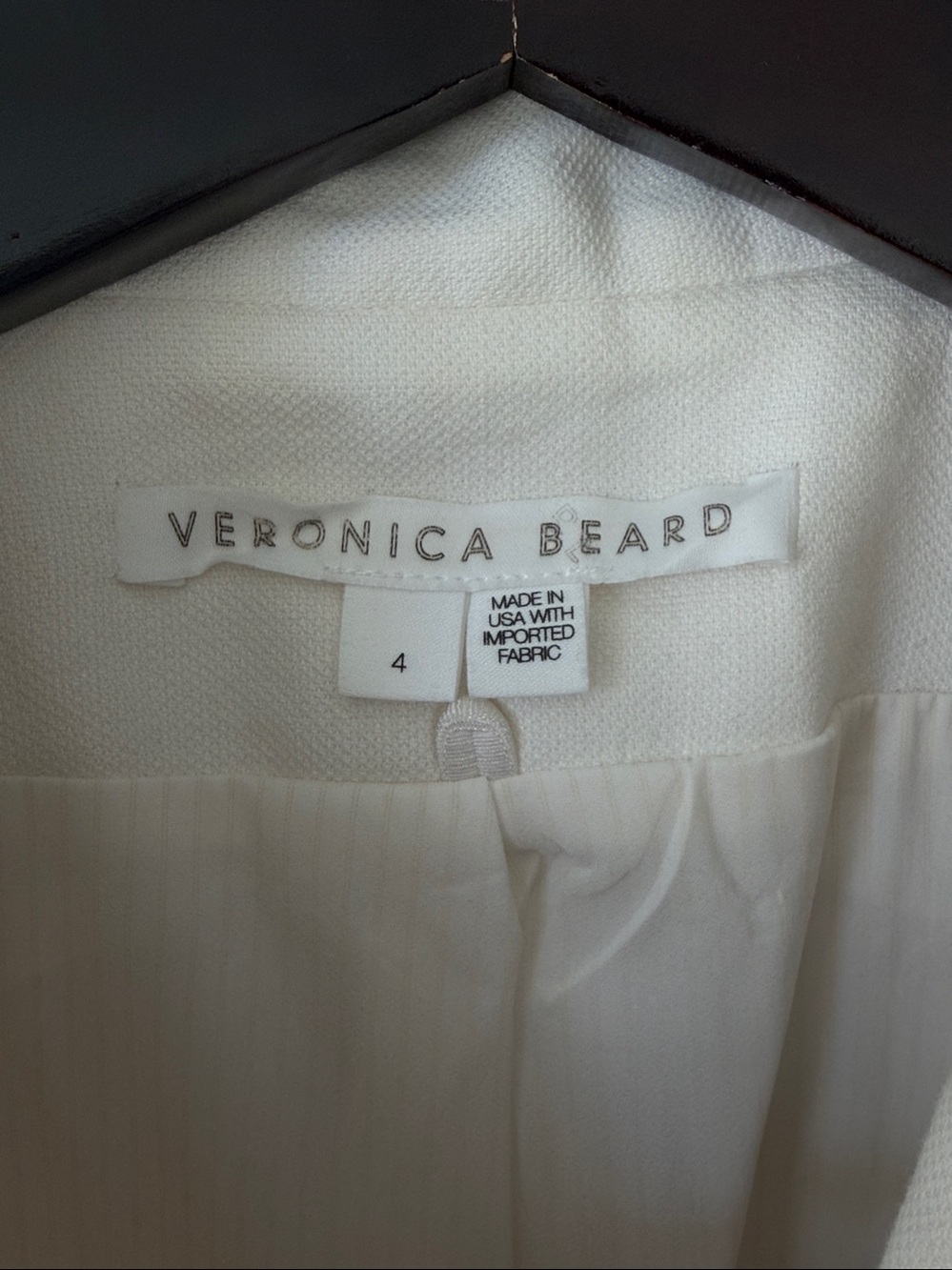 Veronica Beard White Linen Miller Dickey Jacket Gold Buttons Size 4 - Picture 2 of 8